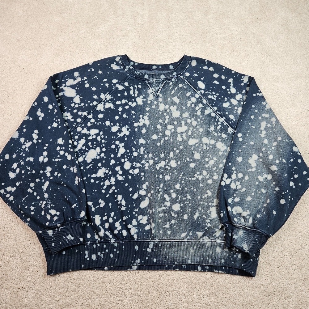 BDG M Bleach Splatter Sweatshirt Oversized Grunge Y2K Indie Sleaze Skater Alt